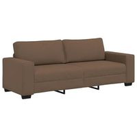 sofa de 3 plazas marron 220x77x82 cm tela vidaxl