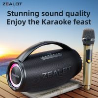 sistema de altavoces bluetooth 53 portatil para karaoke zealot-s97 con 1-2 microfonos inalambricos regalo para el hogar familia festivales cumpleanos