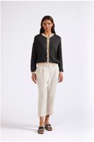 cardigan de cuello redondo con estampado calado de lurex black