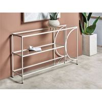 consola chike textura rugosa blanca 120x30x71 cms