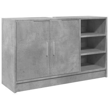 Mueble De Almacenaje | Armario De Lavabo Madera Ingeniería Gris Hormigón 90x29x55 Cm