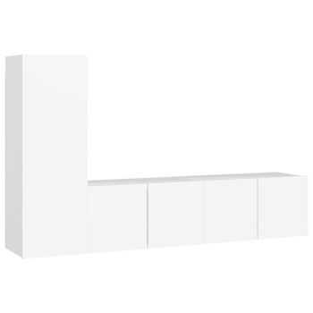 Juego De Mueble Para Tv De 3 Piezas Aglomerado Blanco