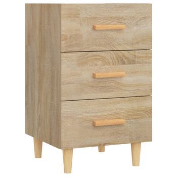 Mesita De Noche, Mesilla Madera De Ingeniería Roble Sonoma 40x40x66 Cm