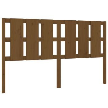 Cabecero De Cama | Panel De Cabecera Madera Maciza Pino Marrón Miel 165,5x4x100 Cm