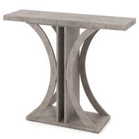 costway mesa consola industrial rectangular marco geometrico para entrada sala pasillo gris