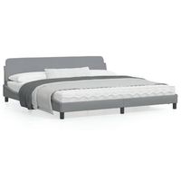 cama matrimonial  cama para adultos  estructura de cama con cabecero de tela gris claro 200x200 cm cfw339007