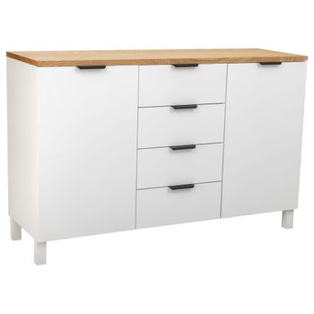 Aparador de madera de 4 cajones y 2 puertas 124x40x80