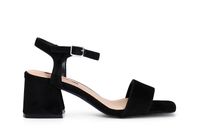 sandalias de ante con tira al tobillo black