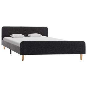 Cama Matrimonial | Cama Doble | Estructura De Cama De Arpillera Gris Oscuro 90x200 Cm Cfw56230
