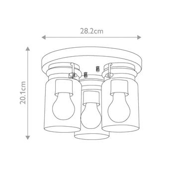 Plafón de techo brinley (3 luces)