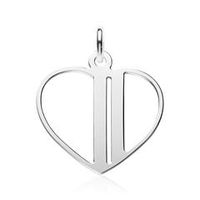 colgante grabable de plata 925 en forma de corazon