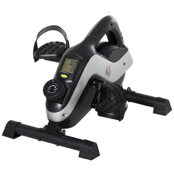HOMCOM Mini Pedal Trainer para Entrenamiento de Piernas Pedal Trainer con Correa de Sujeción Alfombrilla Antideslizante