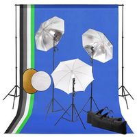 kit estudio fotografico con lamparas sombrillas fondo reflector vidaxl