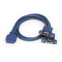cable para montaje en panel 2 puertos usb 32 gen1 startechcom 50cm azul