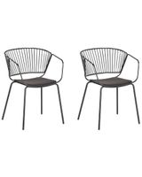 conjunto de 2 sillas de comedor  metal negro