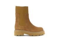 botines de ante y tejido elastico tan 38
