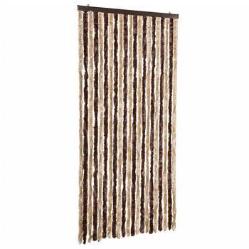 Cortina Mosquitera Beige Y Marrón Claro Chenilla 90x200 Cm