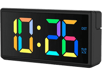 despertador - hama ibiza digital 1224h hora extragrande pantalla multicolor carga pilausb negro