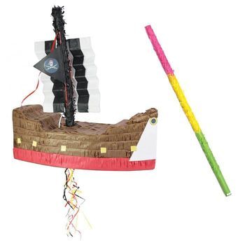 Piñata Barco De Piratas + Palo