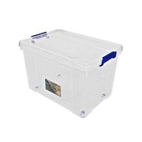 jardin202 - cajas de almacenaje ordenacion de plastico transparentes con tapa azul  con y sin ruedas  ropa libro  juguestes  pack 4 uds 105l  pack 4 uds 105ljardin202