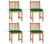 sillas de jardin 4 unidades madera maciza de teca con cojines