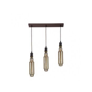 Lampara Elio 3xe27 Marron/ambar Bombillas Incluidas 24w 3000k 1920lm Regx64x8 Cm