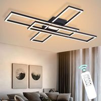 lampara de techo led nettlife para salon 56 w regulable para cocina cuarto oscuro y rectangular