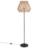 lampara de pie de metal negro y yute alt 170 cm