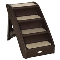 pawhut escalera plegable para mascotas 4 peldanos escalon portatil antideslizante para perro gato cama sofa 67x38x495 cm   aosom espana