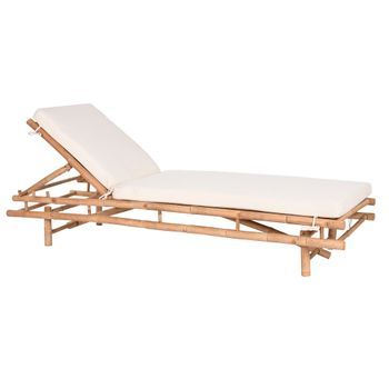 Tumbona Bambu Algodon 211x75x36 Con Cojin