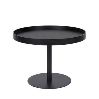 Mesa auxiliar redonda de madera y metal ø56cm - negro