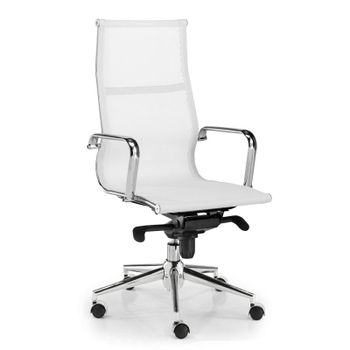 Euromof Berlín Sillón de Oficina con Respaldo Alto Blanco