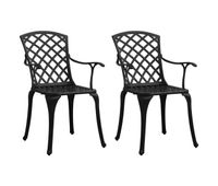 vidaxl sillas de jardin 2 unidades aluminio fundido negro