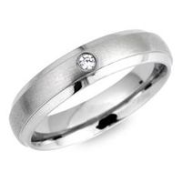 anillo acero inoxidable liso redondo 5mm circonita