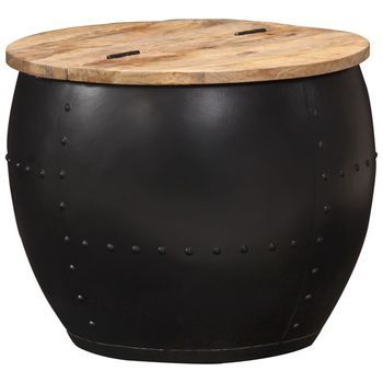 Mesa De Centro Redonda De Madera Maciza De Mango 53x43 Cm Vidaxl