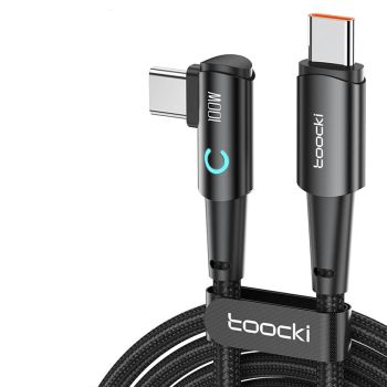Cable Toocki TQ-X25 5A 100W Tipo C a Tipo C PD carga rápida transmisión de datos núcleo de cobre 1M/2M largo para iPhone