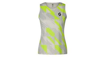 Camiseta de tirantes scott rc run gris amarillo para mujer