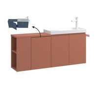mueble para lavabo  - 110 x 22 x 45 cm - canela mate