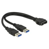 cable adaptador usb delock 025 m usb 32 gen 1 a 2x usb-a machomacho negro