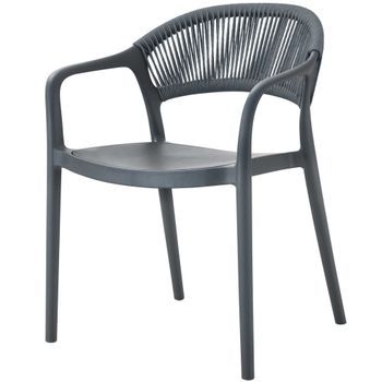 Silla De Jardín Verona Antracita 78x56,5x54,5cm Fabricada En Polipropileno Eme Mobiliario