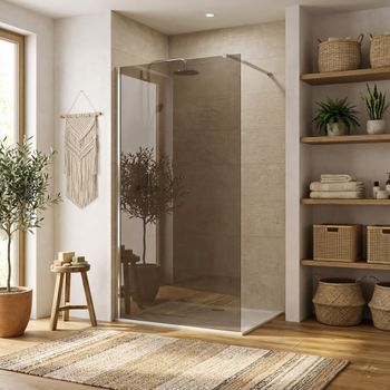 Pared De La Ducha Rea Flexi Brown Chrome 90