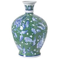 jarron para flores florero accesorio decorativo de porcelana verde valladolid