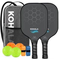kohala sport set de pickleball completo r 2 palas de pickleball 40x198 cm 4 pelotas de alta visibilidad 2 overgrips y bolsa de transporte  maximo control y potencia para todos los niveles