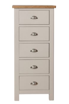 Fay Oak and Grey 5 Drawer Narrow Chest