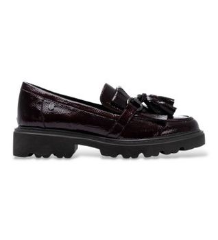 Carmela para mujer. 16437902-BURDEOS Mocasines de Piel 164379 granate (40), 3 a 5cm, Ninguno, Casual, Clásico, Charol
