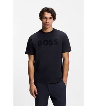 BOSS para hombre. 50553636 Camiseta TS Iconic Logo marino (XXL), Casual, Algodón, Manga corta