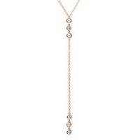 cadena en y de plata 925 chapada en oro rosa con circonitas