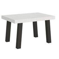 mesa extensible con patas de acero antracita bridy-color blanco-ancho extensible