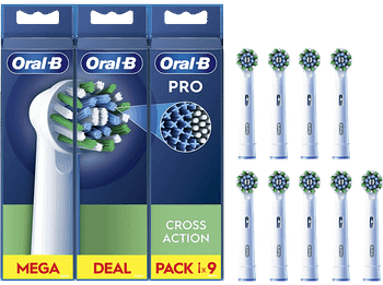 Recambio para cepillo dental - Oral-B Pro CrossAction, Cabezales De Recambio, Pack 9 Unidades