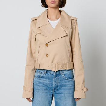 Good American Chino Gaberdine Cropped Trench Jacket - 2XL/3XL